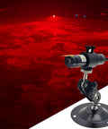 Long Range Red Laser Line Projector For Halloween Props And Haunted House Setup 638nm 20 Meter Beam Adjustable Line Width Alignment Tool For Swamp Pond Fabric Wood Cloth Decor Pro Grade mounted on base projecting red line on floor