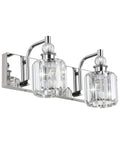 Crystal Vanity Lights Two Light Modern Chrome Sleek Bathroom Vanity Fixture Over Mirror With E26 Socket 60W LED
