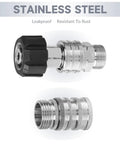 Heavy Duty Stainless Steel Pressure Washer Adapter with M22 and quick connect fittings for leak-free connections