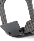 Close-up of the Beefed Up Carbon Fiber Chassis Kit for Rock Crawling Rigs with 3mm laser cut carbon fiber and high clearance design.