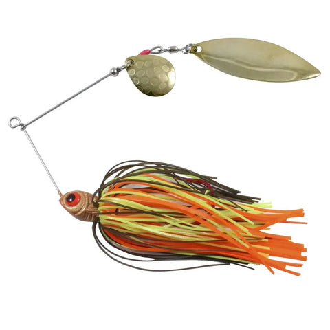 Reed Runner Tandem Spin Premium Spinner Baits For Freshwater Lures That Catch Bass Pike And Musky White Shad 3/8 Oz