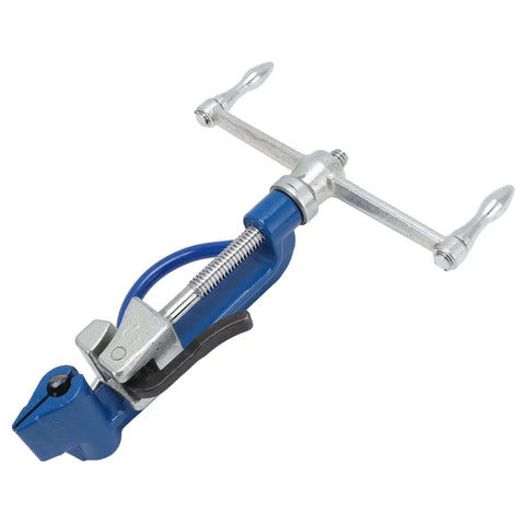 Heavy Duty Steel Strap Bander Kit With Adjustable Knob And Ergonomic Rubber Handle For Stainless Metal Banding Tool Ideal For Boat Industry And Industrial Securing Jobs Done Right, blue steel clamp