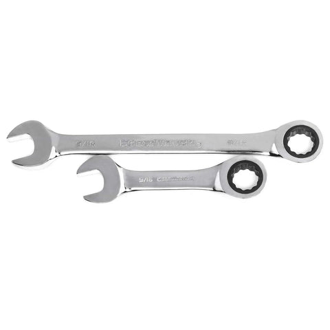 34 Piece Standard And Stubby Ratcheting Wrench Set With SAE And Metric Sizes, 72 Tooth Box End Delivers Quick Moves For Fasteners