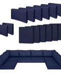 14 Piece Outdoor Cushion Cover Replacement Set For 6 Seat Wicker Rattan Patio Sofa Waterproof Navy Blue Cushion Covers