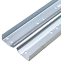 Vertical Track Replacement Kit For 7 Foot Garage Doors With 76 Inch Spliced Rails In Galvanized Steel Hardware left and right brackets
