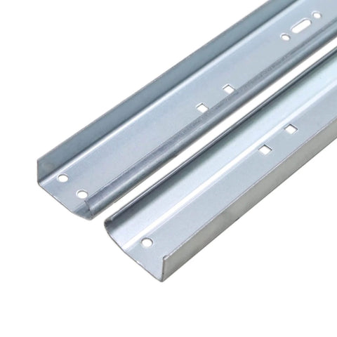 Vertical Track Replacement Kit For 7 Foot Garage Doors With 76 Inch Spliced Rails In Galvanized Steel Hardware left and right brackets