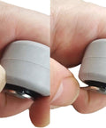 Rubber caster wheel, gray 30mm, shown in two close-up views with a metal washer