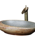 Gotta Love This Vintage Hand Painted Ceramic Vessel Bathroom Sink For Countertop Vanity Big Time Easy Clean Slick Retro Wash Basin That Delivers Top Shelf Character And Zero Mess Your Way, 58x33x10cm ceramic sink with unique design.