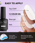 Instructions for applying Six Piece Purple Gel Nail Polish Set Dope HEMA Free Lavender Lilac Violet Royal Purple And Dark Blue Soak Off UV LED Gel Kit
