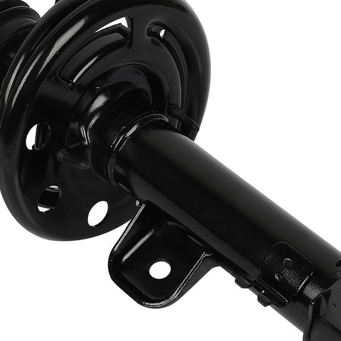 Close-up of Premium Complete Front Strut Assembly With Shocks For Ford Explorer 2013 2014 2015 2016 2017 2018 2019 172730 172729 FWD Ready To Install And Ride Smooth, showing detailed mounting bracket and coil spring base.