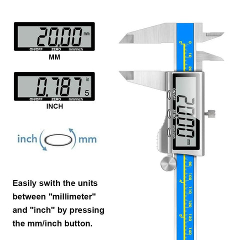 Digital Caliper Measuring Tool Pro Grade Industrial Caliper For Inch And Millimeter Measurement Jewelry Quality IP54 Waterproof Glass Sensor