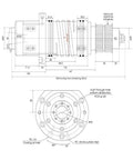 Technical diagram of BT30 CNC Router Spindle 3KW to 5.5KW High Speed Milling Machine with 7008C ceramic bearings, water-cooled.