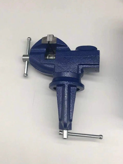 360 Degree Rotating Bench Vise For Woodworking And DIY, 2.5 Inch Cast Iron Table Vise Clamp, Heavy Duty Grip With 0 To 2.5 Inch Jaw Opening, Built Tough For Hobbyists And Makers, blue cast iron bench vise