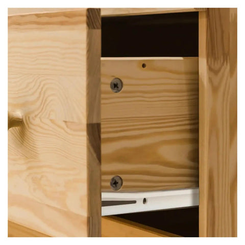 Heavy Duty Rock Solid Cold Rolled Steel Drawer Slides Two Section Soft Close Cabinet Hardware For Kitchen Furniture Super Smooth Glide No Fuss Install 35 Cm, close-up view showing drawer slide installation.