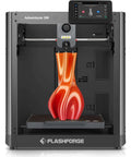 Auto Calibrating 3D Printer With 1Click Setup Turbo 600mm Per Sec Printing All Metal CoreXY Frame shown printing a red object