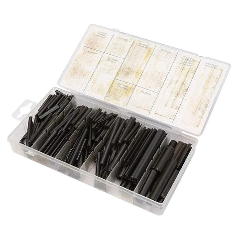 450 Piece Spring Steel Split Roll Pin Kit With Storage Case For Machinery And Automotive Repair Includes 2mm To 10mm Diameters