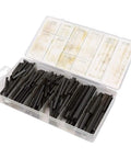 450 Piece Spring Steel Split Dowel Pin and Tension Roll Pin Kit with Durable Storage Case and Dividers for Machine Repair