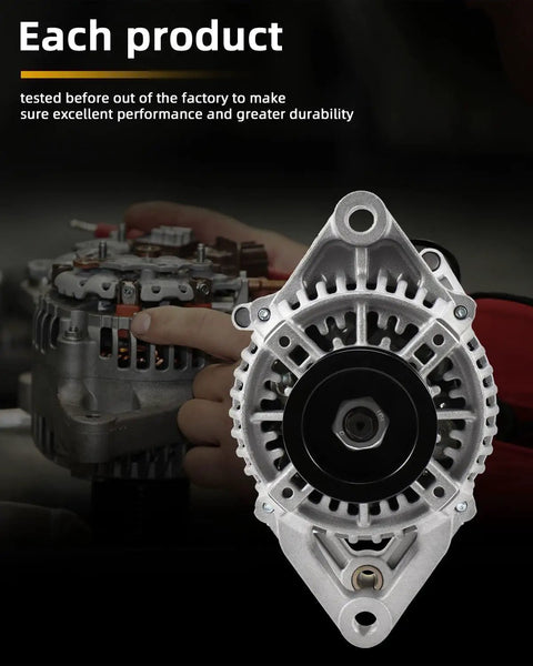 Front view of 90 Amp 12V Replacement Alternator For Jeep Cherokee 1991 To 1998 Grand Cherokee 1993 To 1998 Wrangler 1991