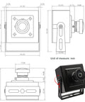 Dimensions and design of Global Shutter USB Camera for Computer and Laptop, 2MP 1920x1200, 90fps High Speed Machine Vision Camera