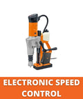 Built Tough Portable Magnetic Drill Unit With A Rock Solid Grip And Smooth Variable Speed Control For Effortlessly Crushing Two Inch Annular Steel Cuts On Any Active Job Site showcasing electronic speed control.
