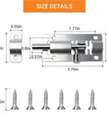 Barrel Bolt Latch Three Inch Slide Door Lock Set Stainless Steel Privacy Lock With Screws Four Pack Ideal For Bedrooms Bathroom Balcony Gates Heavy Duty Home Security Easy Install, size details