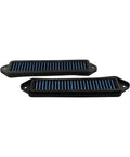 Upgrade Your Ride With These Blue Hood Scoop Filters Compatible With 3 Series E90 E92 E93 And X1, high airflow design for engine cooling.