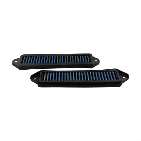 Upgrade Your Ride With These Blue Hood Scoop Filters Compatible With 3 Series E90 E92 E93 And X1, high airflow design for engine cooling.
