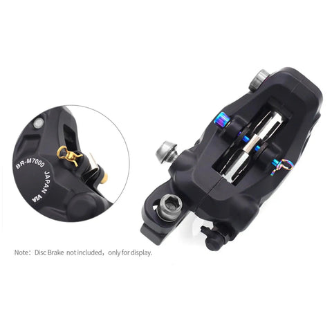 Rock Solid Titanium Disc Brake Bolts For Bikes With Heavy Duty Pvd Coated Threaded Plugs and Easy Grip Circlip for Fast Install close-up view