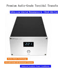 Balanced Isolation Power Conditioner And Noise Filter For Hifi Rig Setup 500 Watt Transformer with aluminum chassis and digital display.