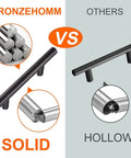 Comparison of 30 Pack Oil Rubbed Bronze Cabinet Drawer Pulls Made From Solid Stainless Steel vs hollow pulls.