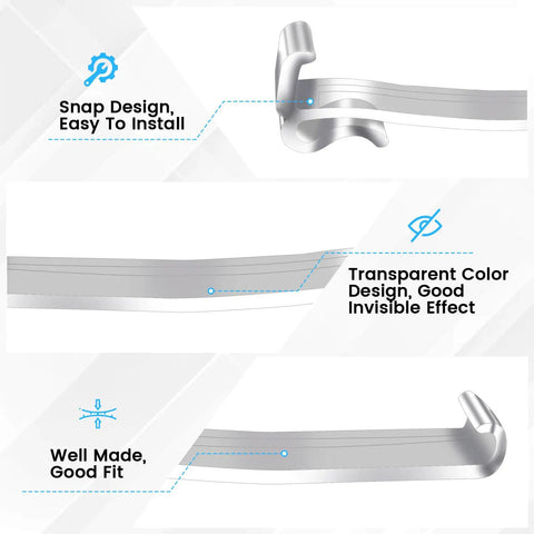 Built Like A Tank 24 Pack Window Blinds Valance Clips Replacement For Curtains Durable Plastic Hold Downs showing snap and transparent design.