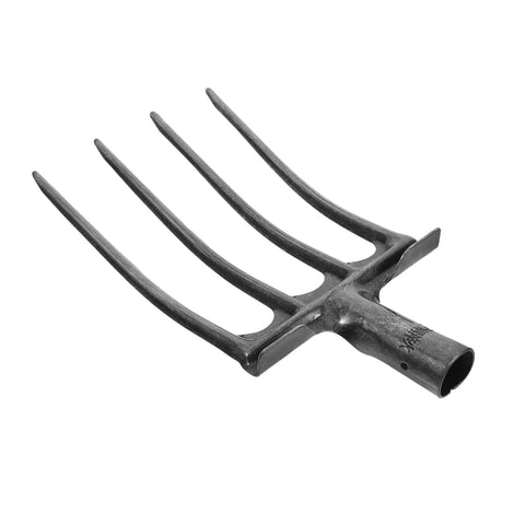 Beefy Heavy Duty Four Prong Steel Pitch Fork Head For Garden Digging And Soil Loosening Aeration And Ground Prep Durable Rake Attachment