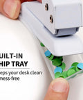 Heavy Duty 1/4 Inch Single Hole Paper Punch For Crafts And Office Use with built-in chip tray catching paper waste