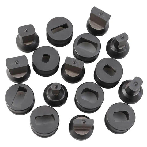 Hydraulic Slotted Die Set for CH60 Punching Machine with die sizes from 5.5x20mm to 14.5x22mm for accurate sheet metal cutouts