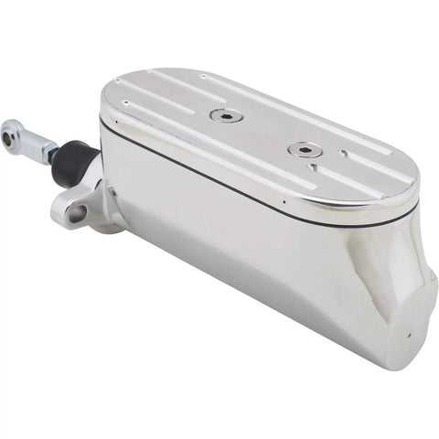 Built Tough Electric Brake Booster And Master Cylinder Kit For Front Rear Disc Brakes Featuring Twelve Volt Hydraulic Muscle, polished housing.