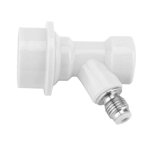 Ball Lock Liquid Disconnect Kit For Homebrew Kegs, 1 Quarter MFL Thread Outlet, close-up of white gas inlet fitting