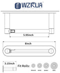 Diagram of Stick-On Matte Black Adhesive Toilet Paper Holder With Double Pivot Posts No Drill Rustproof Stainless Steel And Zinc Alloy