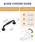 Modern Matte Black Cabinet Handles And Solid Pulls With 3 Inch Span perfect for kitchen drawers sizing guide with dimensions.