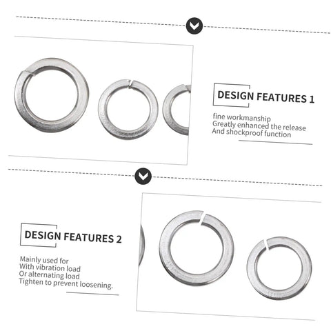 600 Pcs Stainless Steel Spring Lock Washers Set for Vibration Resistance in Automotive Electrical Applications, Heavy Duty Split Lock Washers Kit for Quick Fixes and Long Lasting Hardware Solutions, stainless split rings