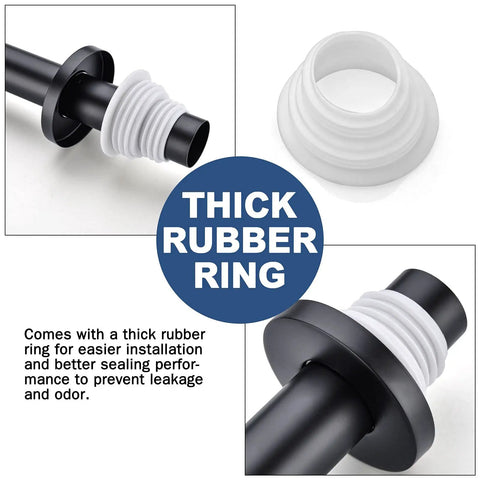 Brass Round Bottle P Trap One And A Quarter Inch Adjustable Sink Waste Trap Drain Kit In Matte Black with rubber ring