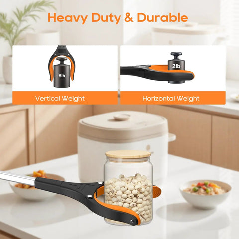 Two Pack 43 Inch Heavy Duty Grabber Reacher Tool With Foldable 360 Degree Rotating Jaw, Magnetic Tip, Ergonomic Grip, Wide Claw For Trash Cleanup Gardening And Reaching High Shelves, Ideal For Seniors