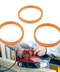 Three Pack Electric Planer Drive Belts 238mm By 9.6mm Double Cog Ribbed Replacement Kit For N1923BD 1900B FP0800 KP0810C BKP180 225007 Orange