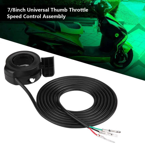 Universal 22mm Ebike Thumb Throttle Speed Controller For Electric Bikes And Scooters, Black 7/8 Inch Handlebar Mount