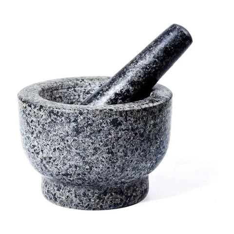 Mortar And Pestle Set Granite Spice Grinder 2 Cup Capacity With Anti Scratch Slip Base Kickin Easy Garlic Pepper Grinding