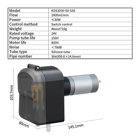 High Performance 24V Peristaltic Pump With Auto Control 1.8L Min Flow Rate 300 RPM Quiet Operation For Lab Fluid Transfer And Precise Dosing Applications Reliable Efficiency