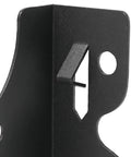 Close-up of Q235B steel black powder coated joist hanger from 24 Pcs 2x4 Joist Hangers Set for rafters and ceiling joists.