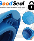 Must Have Windshield Washer Fluid Cap Replacement For VW Bora Passat Golf Porsche Macan Cayenne And Chevy Bolt EV For Your Ride Flexible Reservoir Cap With OEM 6V0955485A Style Seal Easy Install Leak Proof, blue cap with embossed symbol.