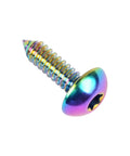 Titanium M5 X 17mm Self Tapping Screw With Ball Button Head For Motorcycles Rainbow Finish Dope Lightweight Grade 5 6AL4V Titanium Alloy Fastener