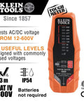 ET60 Voltage Tester For AC And DC Voltage No Batteries Needed Wide 12 To 600 Volt Range Quick Checks With Standard Test Leads