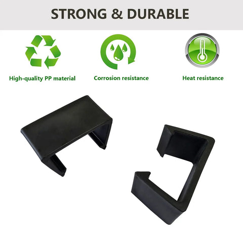 Image of 10 Piece Outdoor Patio Furniture Clips Set For Sectional Sofas And Wicker Couches Black Alignment Connectors